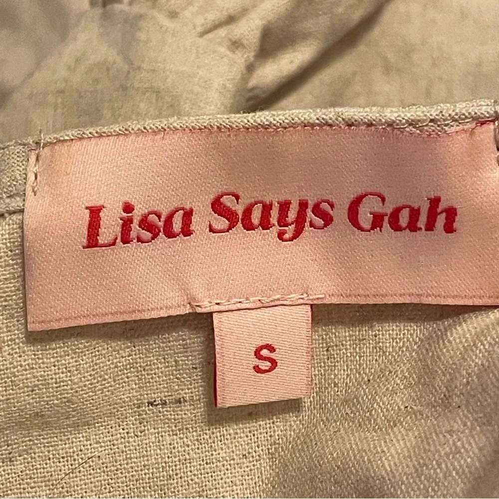 LISA SAYS GAH NWOT Maria Wrap Top in Natural Linen - Picture 5 of 8